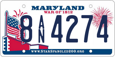 MD license plate 8AN4274