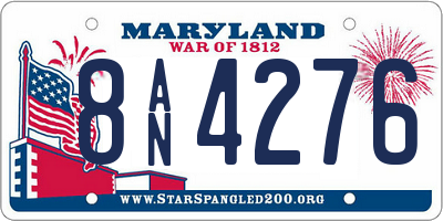 MD license plate 8AN4276