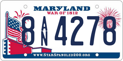 MD license plate 8AN4278