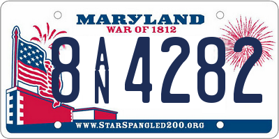 MD license plate 8AN4282
