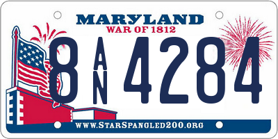 MD license plate 8AN4284