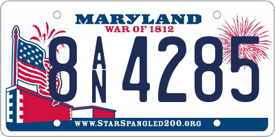MD license plate 8AN4285