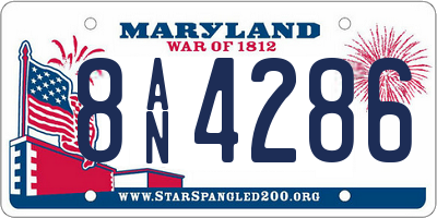 MD license plate 8AN4286
