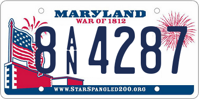 MD license plate 8AN4287