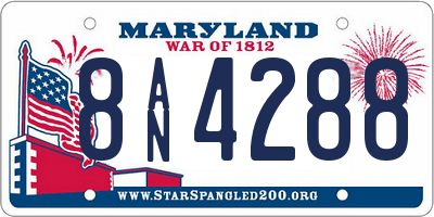 MD license plate 8AN4288
