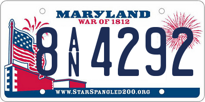 MD license plate 8AN4292