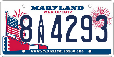 MD license plate 8AN4293
