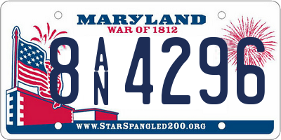 MD license plate 8AN4296