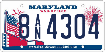 MD license plate 8AN4304