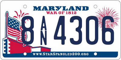 MD license plate 8AN4306