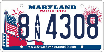 MD license plate 8AN4308
