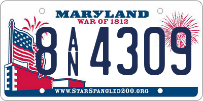 MD license plate 8AN4309