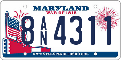MD license plate 8AN4311