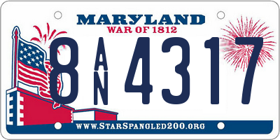 MD license plate 8AN4317