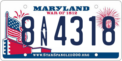 MD license plate 8AN4318