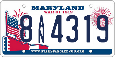 MD license plate 8AN4319