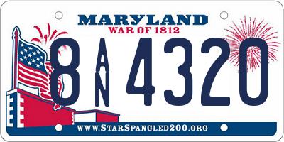 MD license plate 8AN4320