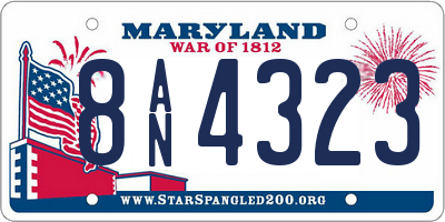 MD license plate 8AN4323