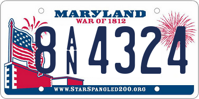 MD license plate 8AN4324