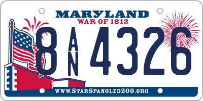 MD license plate 8AN4326