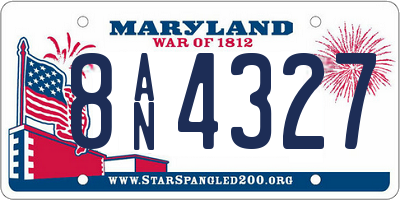MD license plate 8AN4327