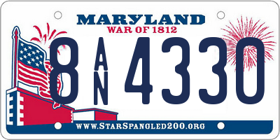 MD license plate 8AN4330