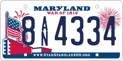 MD license plate 8AN4334