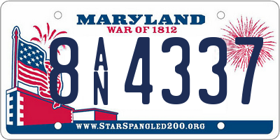 MD license plate 8AN4337