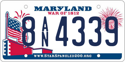 MD license plate 8AN4339