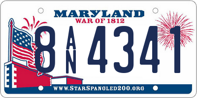 MD license plate 8AN4341