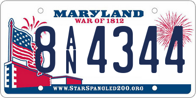 MD license plate 8AN4344