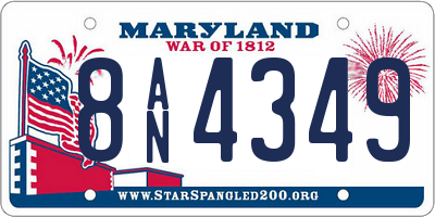 MD license plate 8AN4349