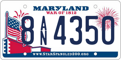 MD license plate 8AN4350