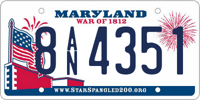MD license plate 8AN4351
