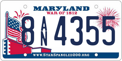 MD license plate 8AN4355