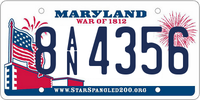 MD license plate 8AN4356