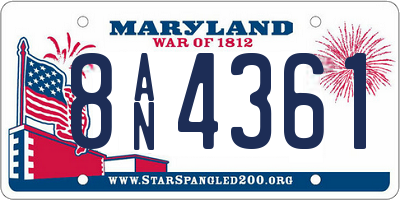 MD license plate 8AN4361