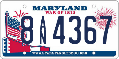 MD license plate 8AN4367
