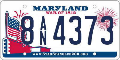 MD license plate 8AN4373
