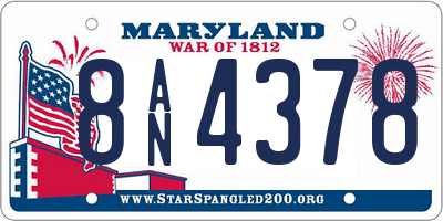 MD license plate 8AN4378