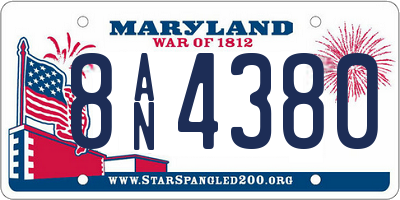 MD license plate 8AN4380