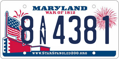 MD license plate 8AN4381