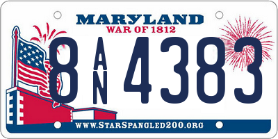 MD license plate 8AN4383