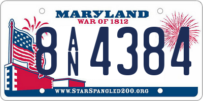 MD license plate 8AN4384