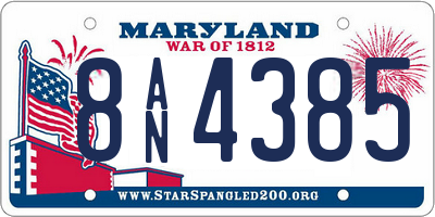 MD license plate 8AN4385