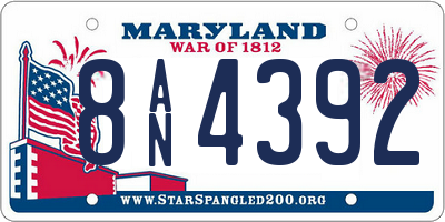 MD license plate 8AN4392