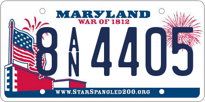 MD license plate 8AN4405