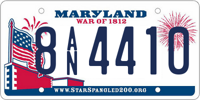MD license plate 8AN4410