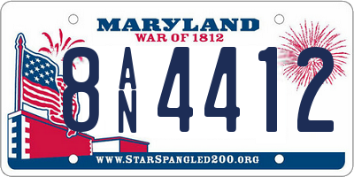 MD license plate 8AN4412