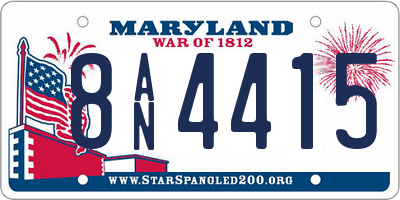 MD license plate 8AN4415
